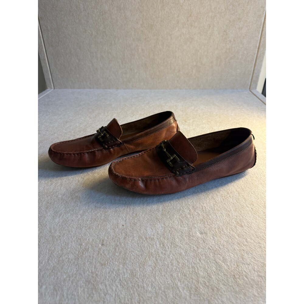 Cole Haan Mens 10M Brown Leather Bit Loafers Driving Shoes Slip On Casual Dress